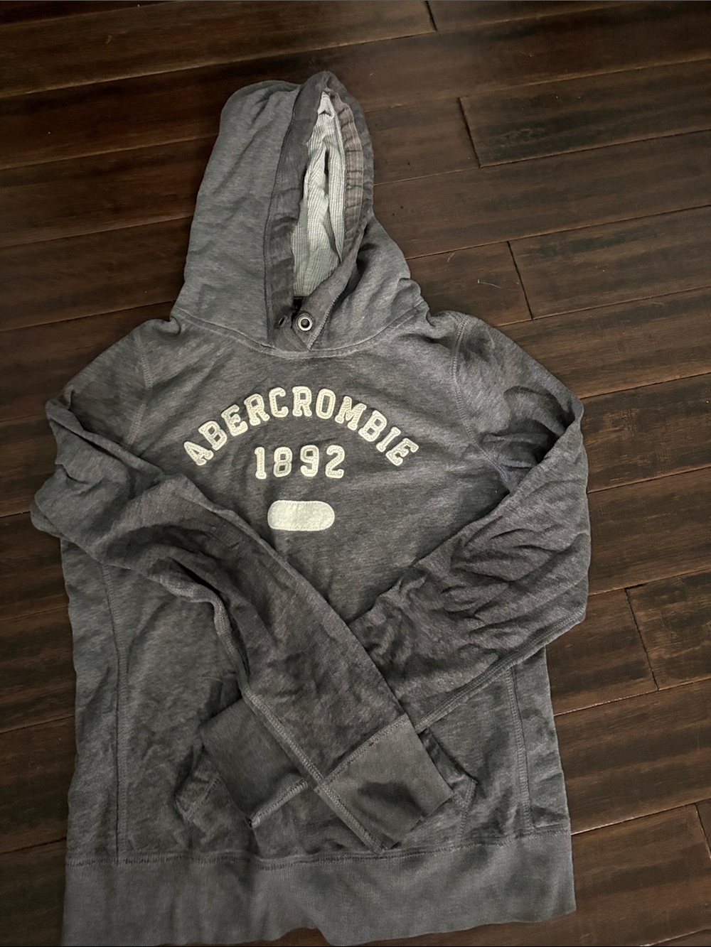 Abercrombie & Fitch Heather Charcoal Hooded Sweatshirt
